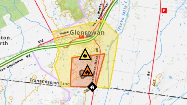 Watch and Act and Advice messages have been issued by the CFA for the Glenrowan community and surrounds.