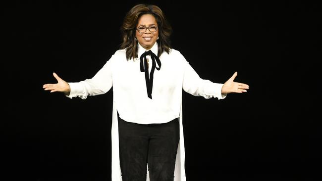 Oprah Winfrey makes an appearance at the Apple launch. Picture: Getty Images