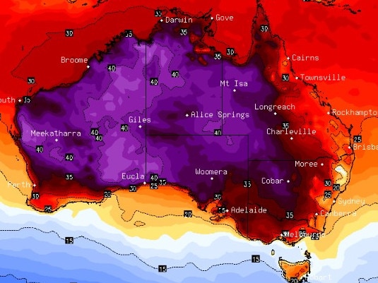 Much of the country's south east is set to be hit with heatwave conditions over the weekend. Picture: Stormcast.