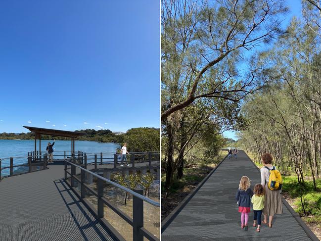 How the Beree-Badalla Reserve Boardwalk at Palm Beach will look after it is upgraded.