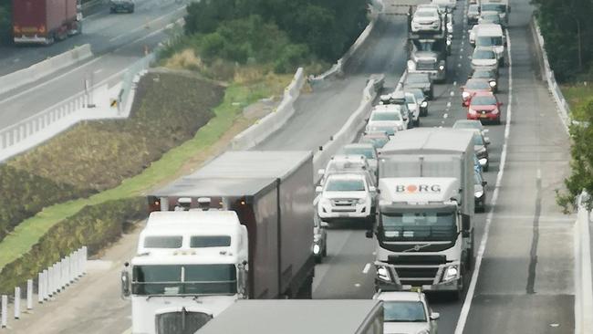 Traffic was backed up both north and south on the M1 following separate incidents. Picture: Twitter / Steve Hart