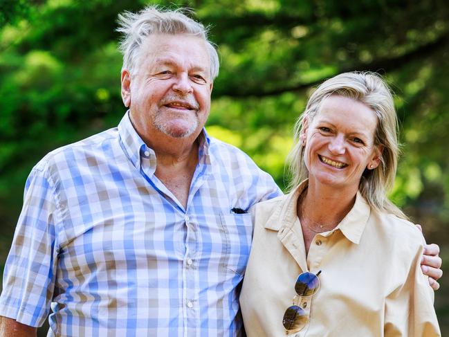 28/03/2025 Computershare founder Chris Morris pictured with his daughter Hayley.. Aaron Francis / The Australian