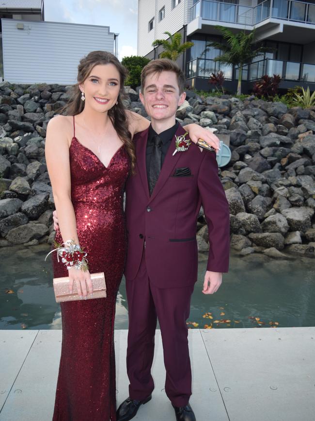 Tui Taylor and Mitchell Jepsen at the Proserpine State High School formal. Picture: Elyse Wurm