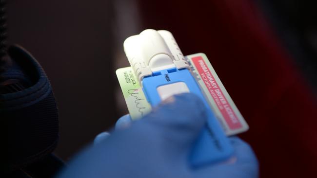 One of the saliva drug testing kits used by police. Picture: Lawrence Pinder