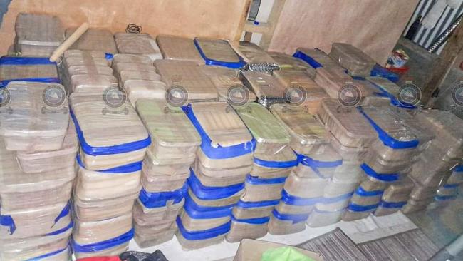 Some of the drugs seized in the $2bn haul, which is the biggest drug bust in Fiji’s history.