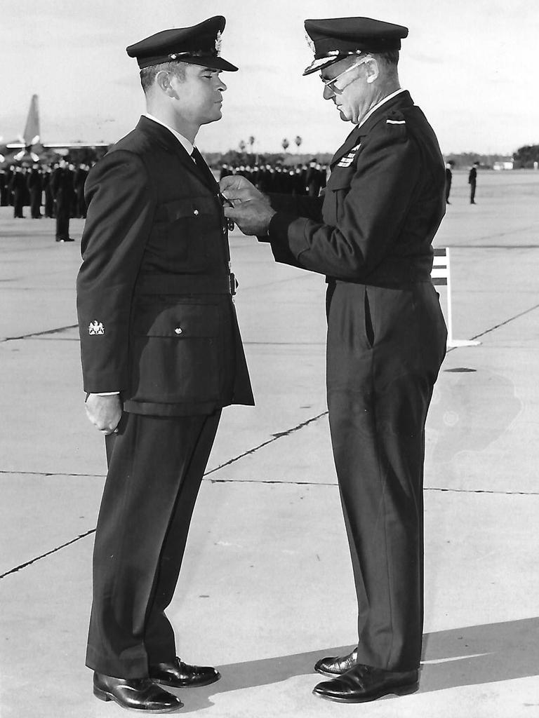 Kevin "Woody" Hurman receives a Long Service and Good Conduct Medal in 1971.