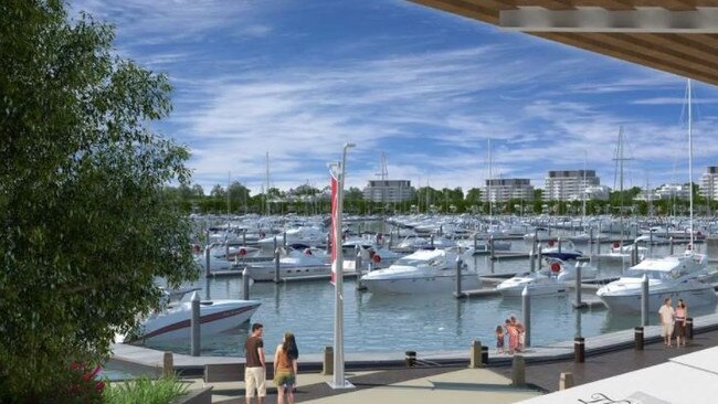 A concept image of the North Harbour Marina development at Burpengary East.