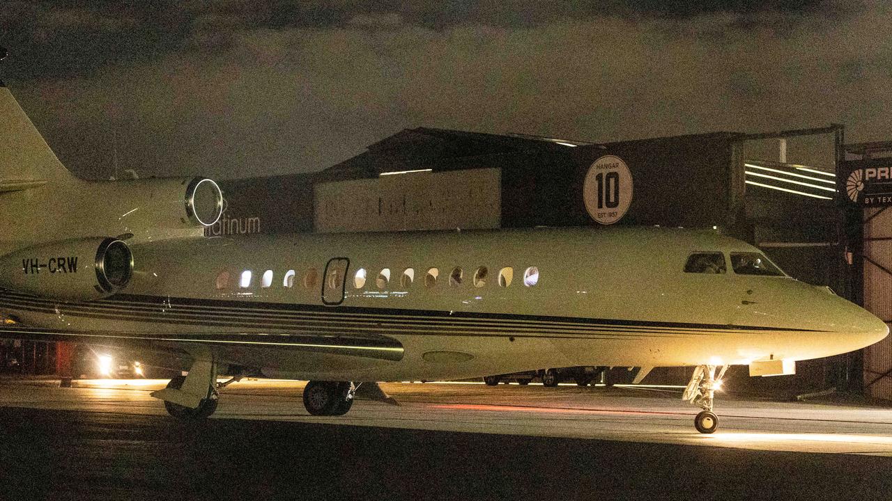 Warne's body returned to Australia via a private jet. Picture: Jake Nowakowski.