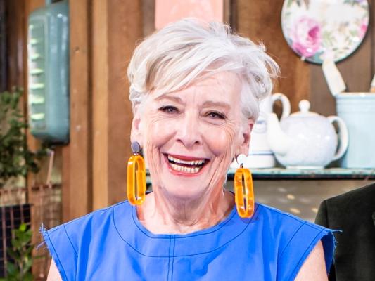 Maggie Beer makes a one-off special appearance on Great Australian Bake Off with the new panel - Cal Wilson, Rachel Khoo, Darren Purchese and Natalie Tran. Picture Foxtel