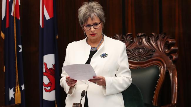 Sue Hickey speaker. Question time in the Tasmanian parliament. Picture: Nikki Davis-Jones