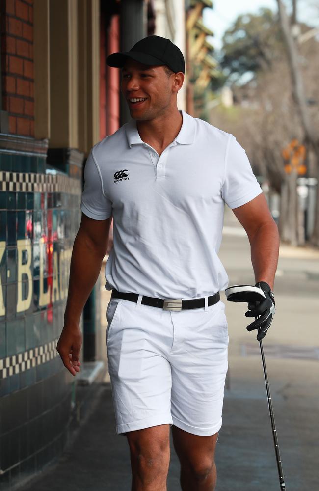 Moses Mbye as a pro golfer. Picture. Phil Hillyard