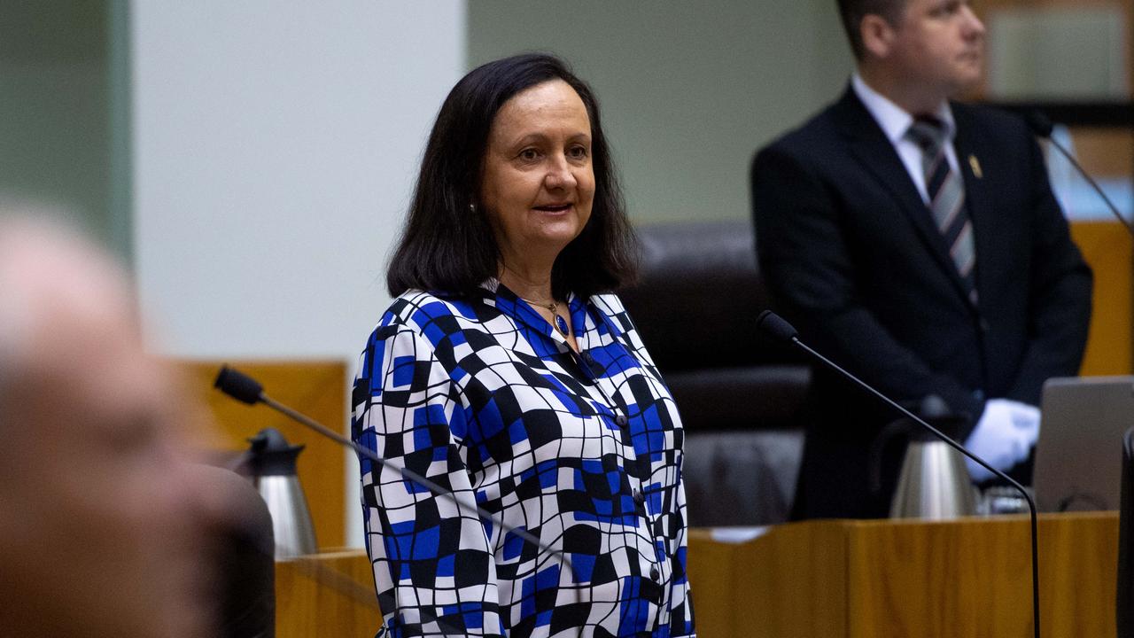 Araluen MLA Robyn Lambley first introduced her bill to ban alcohol in parliament house in February 2022. Photograph: Che Chorley