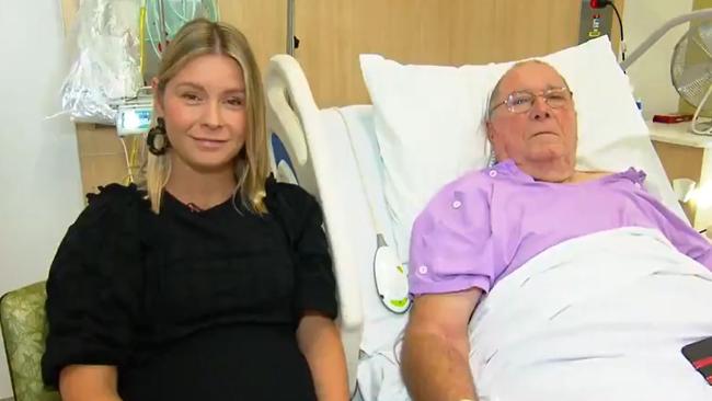 Kevin Franklin, 75, fell 25 metres down an embankment while on a group ride wondered how long he would survive until he was found. Picture: Today Show.