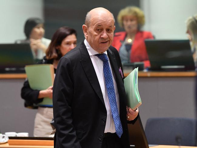 French Foreign Affairs minister Jean Yves Le Drian didn’t hold back when commenting on Scott Morrison’s defeat. Picture: AFP