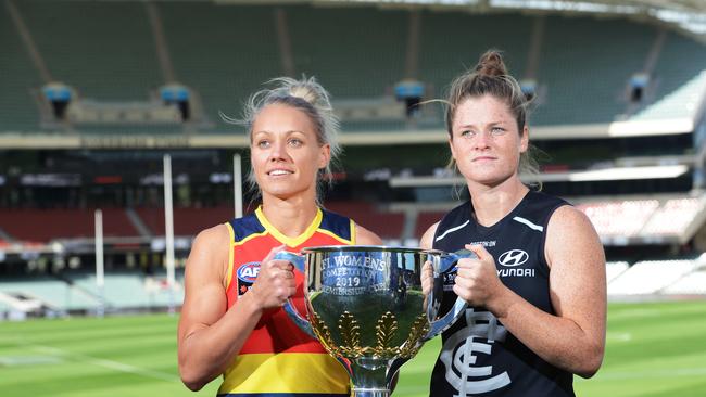 Things were a little different the last time Erin Phillips and Brianna Davey squared off. Picture: AAP Images