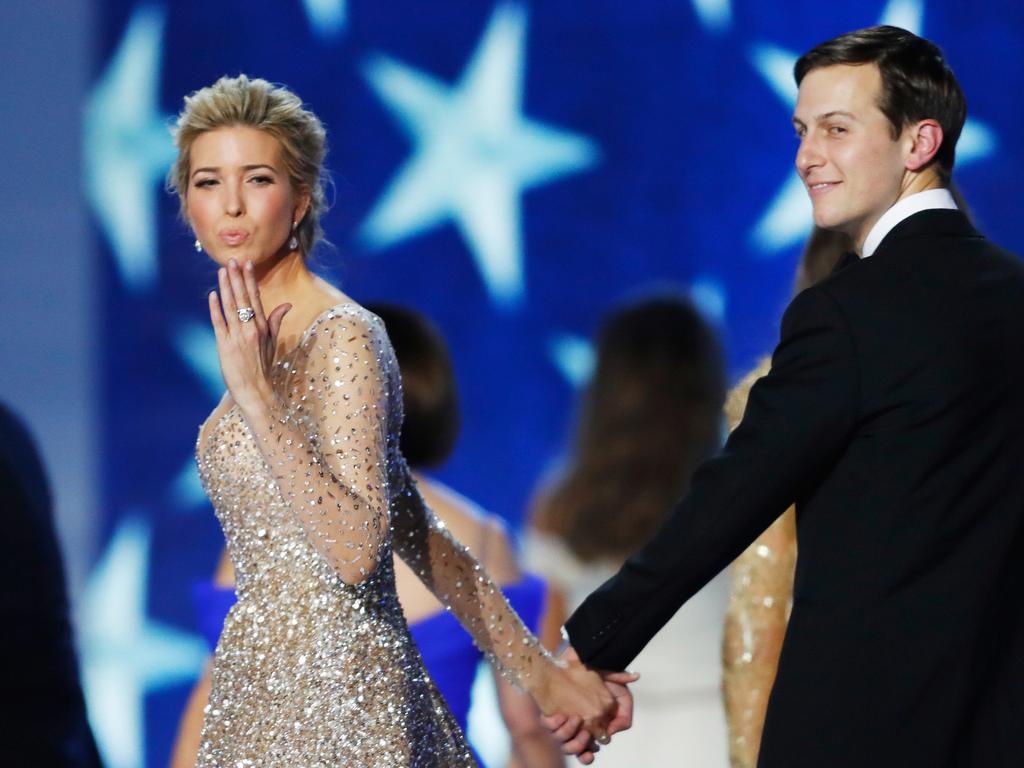 Ivanka Trump and husband Jared Kushner dance at the Freedom Inaugural Ball at the Washington Convention Center in 2017. (Photo by Aaron P. Bernstein/Getty Images)