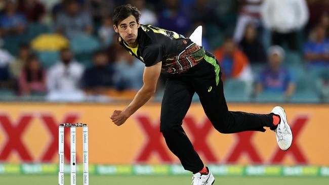 Mitchell Starc will miss the rest of the T20 series against India. Picture: Getty Images