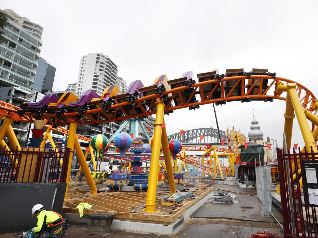 New rides are being added to Luna Park and they are currently in the testing phase. Picture: Jonathan Ng