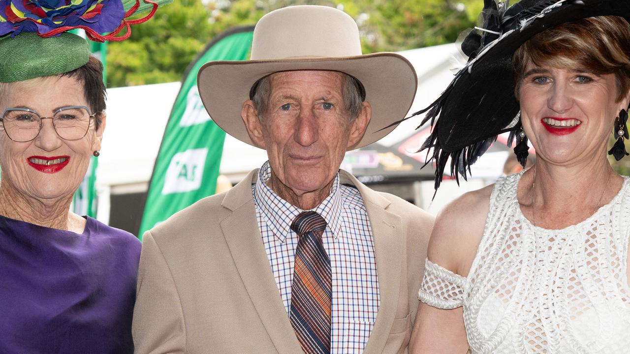 Donna Stewart (left) with Henry Stewart and Dee Stewart. IEquine Toowoomba Weetwood Raceday - Clifford Park Saturday September 28, 2024 Picture: Bev Lacey