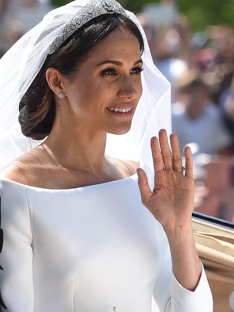 Meghan’s wedding tiara. Picture: Oli Scarff/AFP