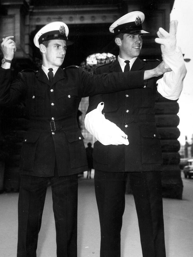 Rex Hunt (right) in his days as a police officer in 1968.