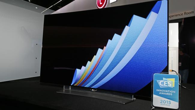 On show ... LG showed off a 77-inch Flexible 4K OLED TV at the Consumer Electronics Show in Las Vegas this year.