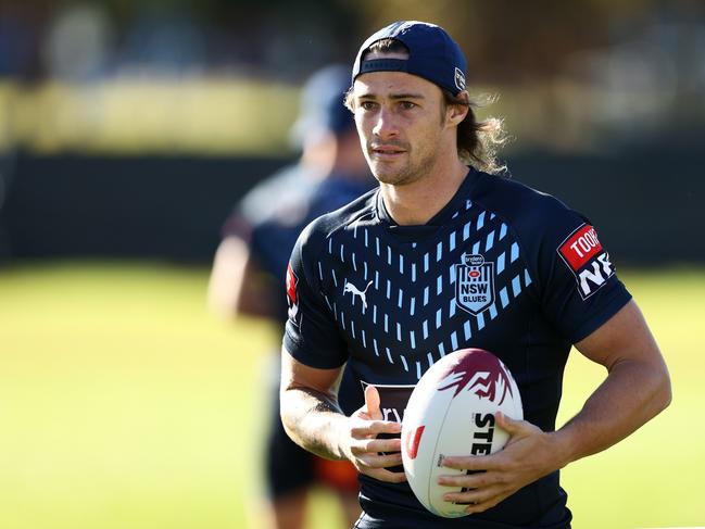 Blues five-eighth candidate Nicho Hynes has led Cronulla to the top. Photo by Matt King/Getty Images