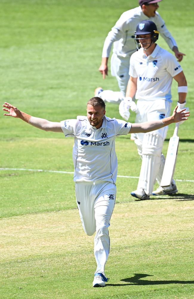 Fergus O’Neill has celebrated his fair share of Sheffield Shield wickets the past few summers. Picture: Quinn Rooney/Getty Images