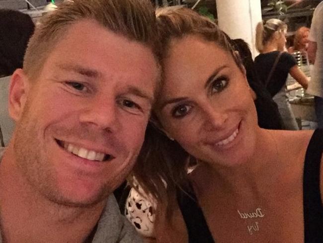 David Warner and Candice Falzon after their wedding