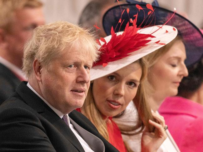 Britain's Prime Minister Boris Johnson and his wife Carrie Symonds. Picture: AFP