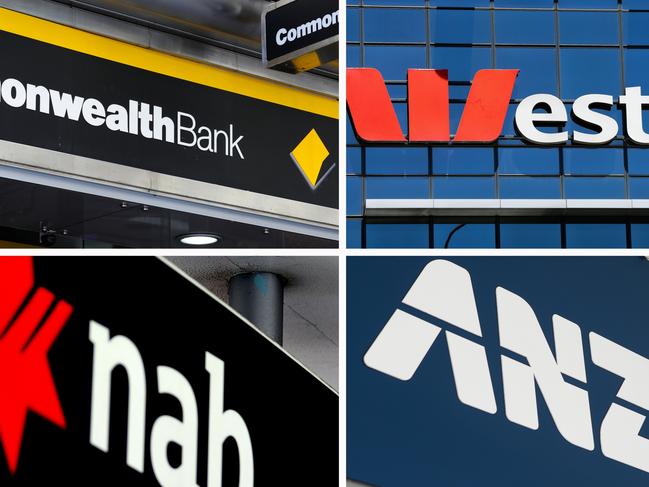 COMPOSITE 16:9 - Australia's four big banks Commonwealth, Westpac, NAB, ANZ. Picture: NCA Newswire