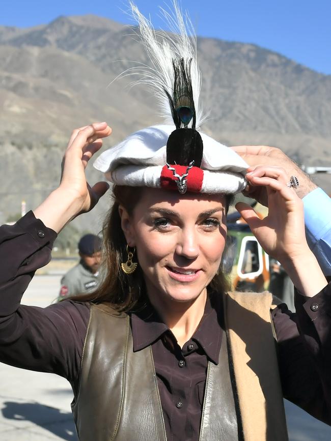 The Duchess of Cambridge is welcomed to Chitral, Pakistan.