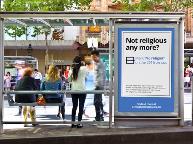 The Atheist Foundation of Australia is ramping up its crowd-funded Mark ‘No Religion’ campaign. Picture: Michael Findlay