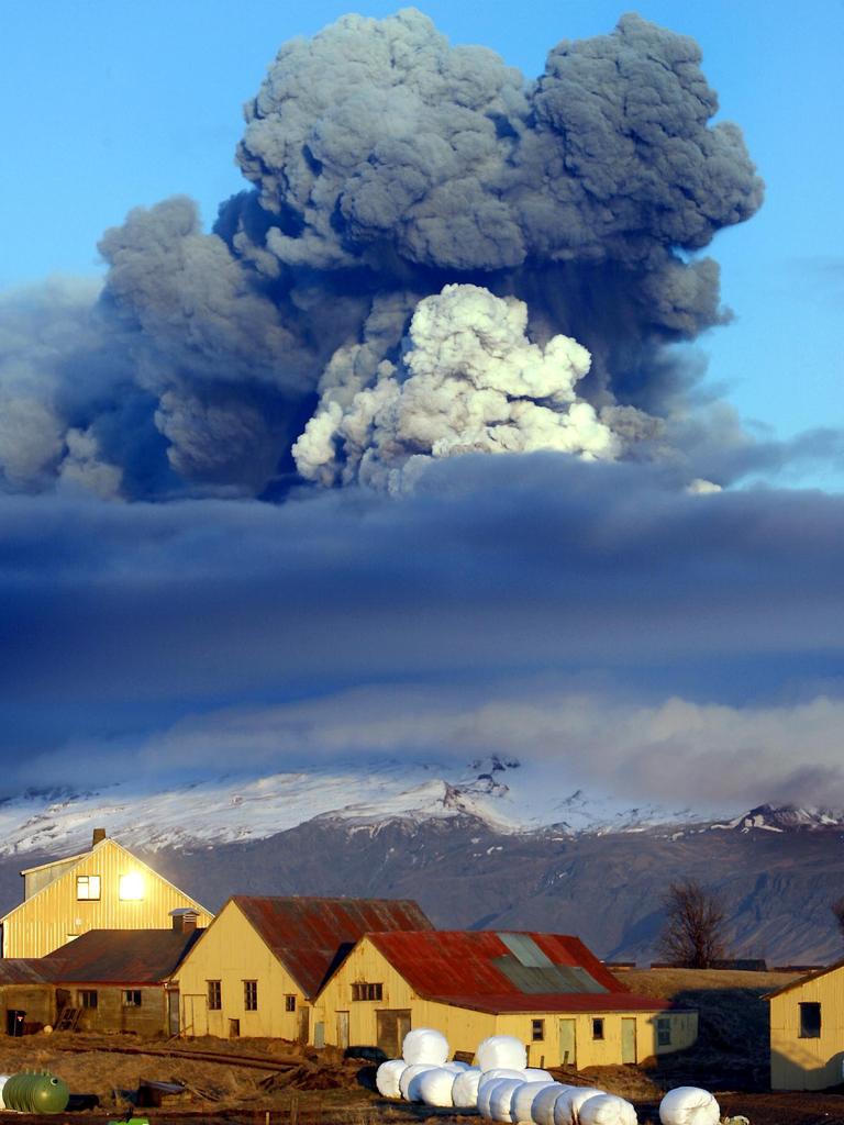 The major volcanic eruption in southern Iceland's Eyjafjallajokull glacier on April 16, 2010, sent ash into the air just prior to sunset and caused chaos for the aviation industry in Europe and the US. Picture: file image