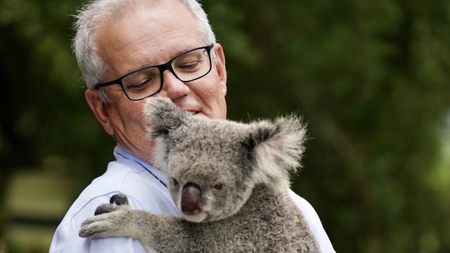 If Morrison stands up to China, funds an innovation scheme, and spends $50m to save koalas, should voters ignore it because some minister once texted he was a ‘psycho’? Picture: Adam Taylor