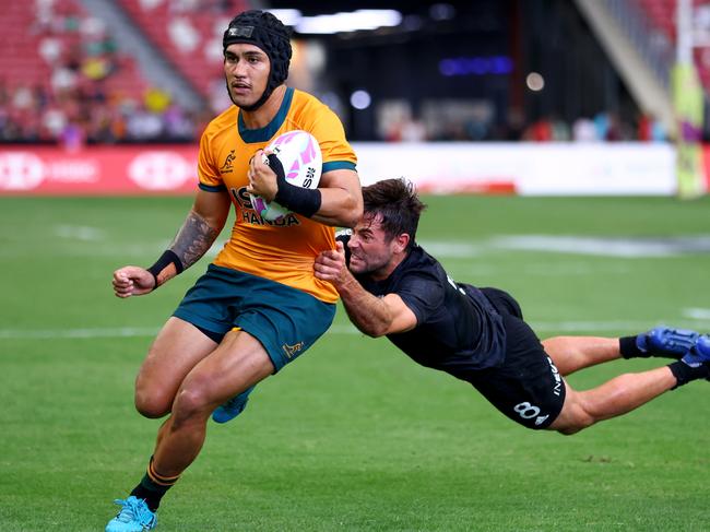 The men’s sevens team have avoided Fiji and New Zealand in the Olympic group draw. Picture: Yong Teck Lim/Getty Images