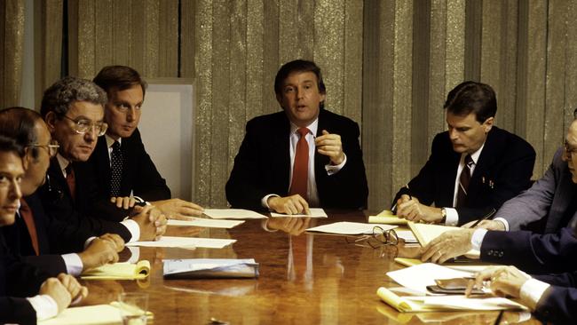 Donald Trump at a board meeting in New York City in August 1987. (Photo by Joe McNally/Getty Images)