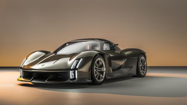 Porsche’s Mission X electric concept car previews its next high-end supercar.