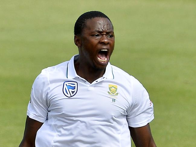 PORT ELIZABETH, SOUTH AFRICA - MARCH 09: Kagiso Rabada of South Africa celebrates the wicket of Steven Smith (capt) of Australia during day 1 of the 2nd Sunfoil Test match between South Africa and Australia at St George's Park on March 09, 2018 in Port Elizabeth, South Africa. (Photo by Ashley Vlotman/Gallo Images/Getty Images)