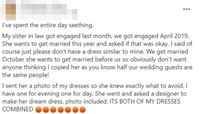 She was left ‘seething’ by the incident. Picture: Facebook/That's It I'm Wedding Shaming