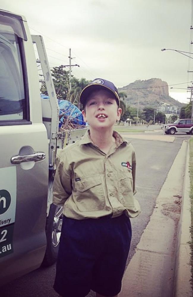 Well-known Townsville handyman Joshua Gaw turns 21 this Friday. Pictured is Josh in 2015, aged 13.