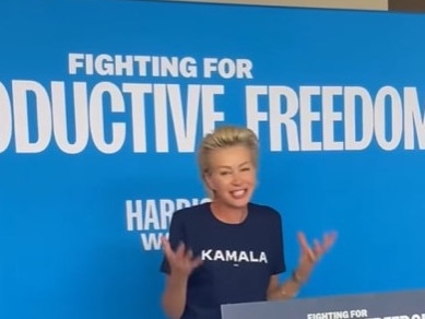 Portia de Rossi passionately endorsed Kamala Harris as she believes the Democrat candidate would protect reproductive freedom. Picture: Facebook.