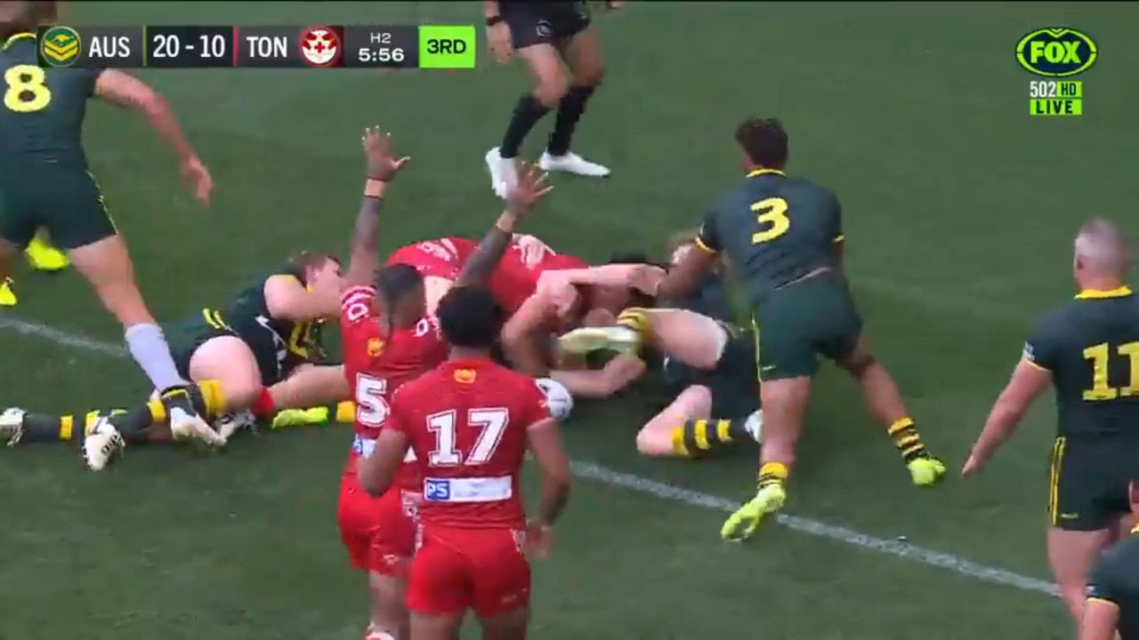 Eliesa Katoa's controversial try for Tonga