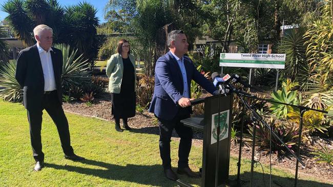 Deputy Premier John Barilaro makes an announcement about funding for Tweed River High School. Picture: Jessica Lamb