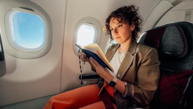 7. It's a good chance to readPlanes have two states when it comes to reading: eye piercingly bright, and too dark. But if you are on a long flight there will usually be a moment in there somewhere where you can get a bit of page turning in. 