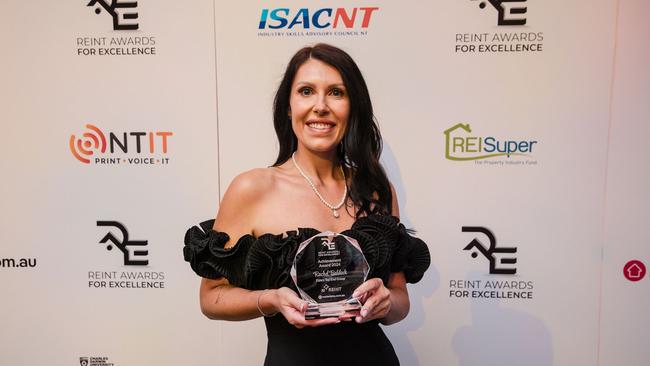 Rachel Baldock got the achievement award at the 2024 Real Estate Institute NT (REINT) awards. Picture: George F Photography