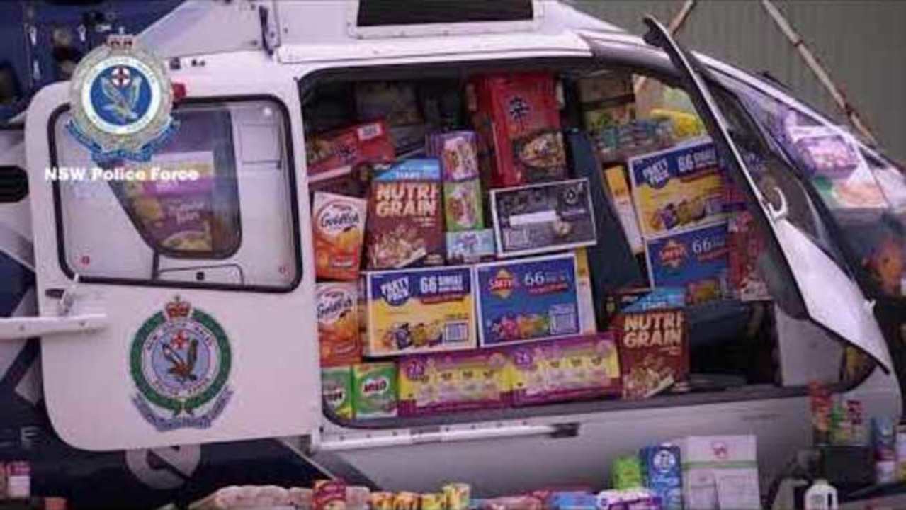 Police Load Helicopters With Food For Struggling Farmers in New South Wales