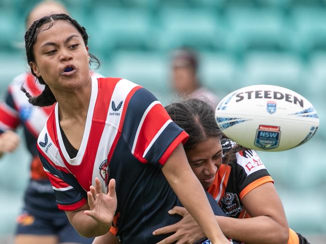 Talea Tonga was one of the players of the round for the Roosters. Picture: Julian Andrews