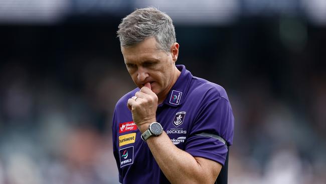 Not the day the Dockers had been hoping for. (Photo by Michael Willson/AFL Photos via Getty Images)