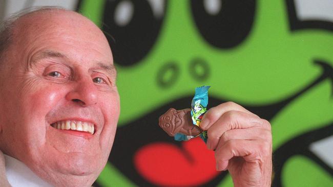 Harry Melbourne invented the Freddo Frog for MacRobertson’s at 18-years-old, suggesting a frog was more likeable than a mouse-shaped chocolate, which was the original plan.